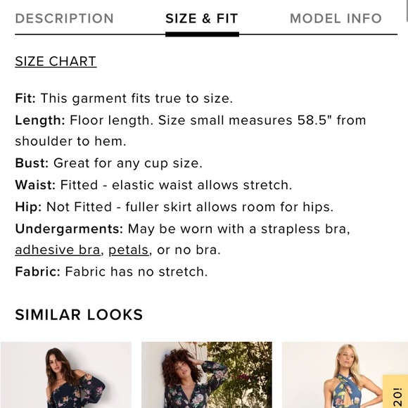 Lulu’s Feel the Music Midnight Blue Floral Print Maxi Dress Size Small NWOT - Picture 15 of 15